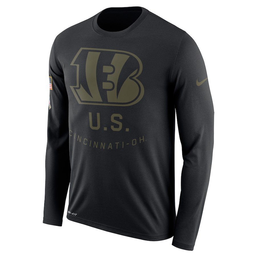 Cincinnati Bengals Nike Salute To Service Sideline Legend Performance Long Sleeve T-Shirt Black Cincinnati Bengals Nike Salute To Service Sideline Legend Performance Long Sleeve T-Shirt Black
