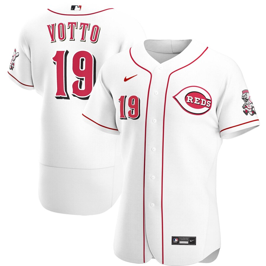 Cincinnati Reds #19 Joey Votto Men's Nike White Home 2020 Authentic Player MLB Jersey Cincinnati Reds #19 Joey Votto Men's Nike White Home 2020 Authentic Player MLB Jersey