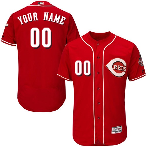 Cincinnati Reds Red Men's Customized Flexbase Jersey Cincinnati Reds Red Men's Customized Flexbase Jersey