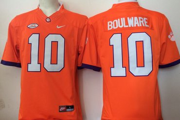 Clemson Tigers 10 Ben Boulware Orange College Football Jersey