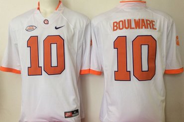 Clemson Tigers 10 Ben Boulware White College Football Jersey