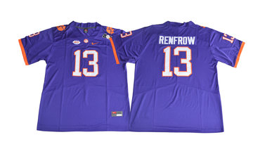 Clemson Tigers 13 Hunter Renfrow Purple College Football Playoff 2017 National Championship Bound Game Jersey