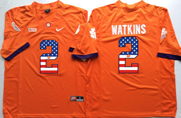 Clemson Tigers 2 Sammy Watkins Orange USA Flag College Jersey Clemson Tigers 2 Sammy Watkins Orange USA Flag College Jersey