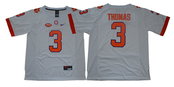 Clemson Tigers 3 Xavier Thomas White College Football Jersey