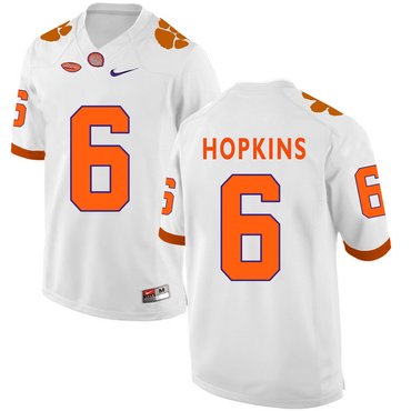 Clemson Tigers 6 DeAndre Hopkins White College Football Jersey