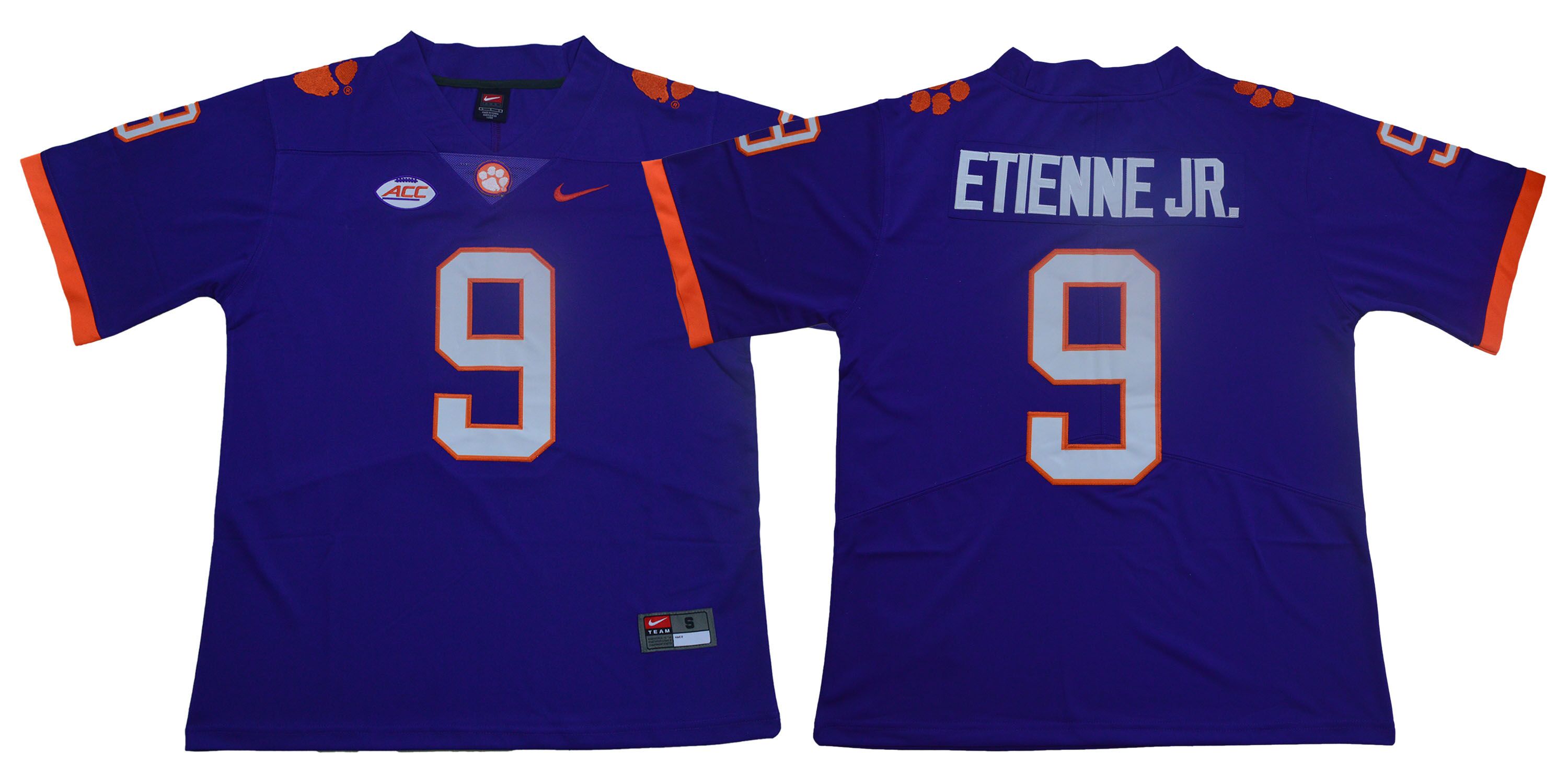 Clemson Tigers 9 Travis Etienne Jr. Purple Nike College Football Jersey