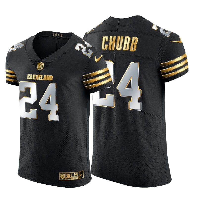 Cleveland Browns #24 Nick Chubb Men's Nike Black Edition Vapor Untouchable Elite NFL Jersey Cleveland Browns #24 Nick Chubb Men's Nike Black Edition Vapor Untouchable Elite NFL Jersey