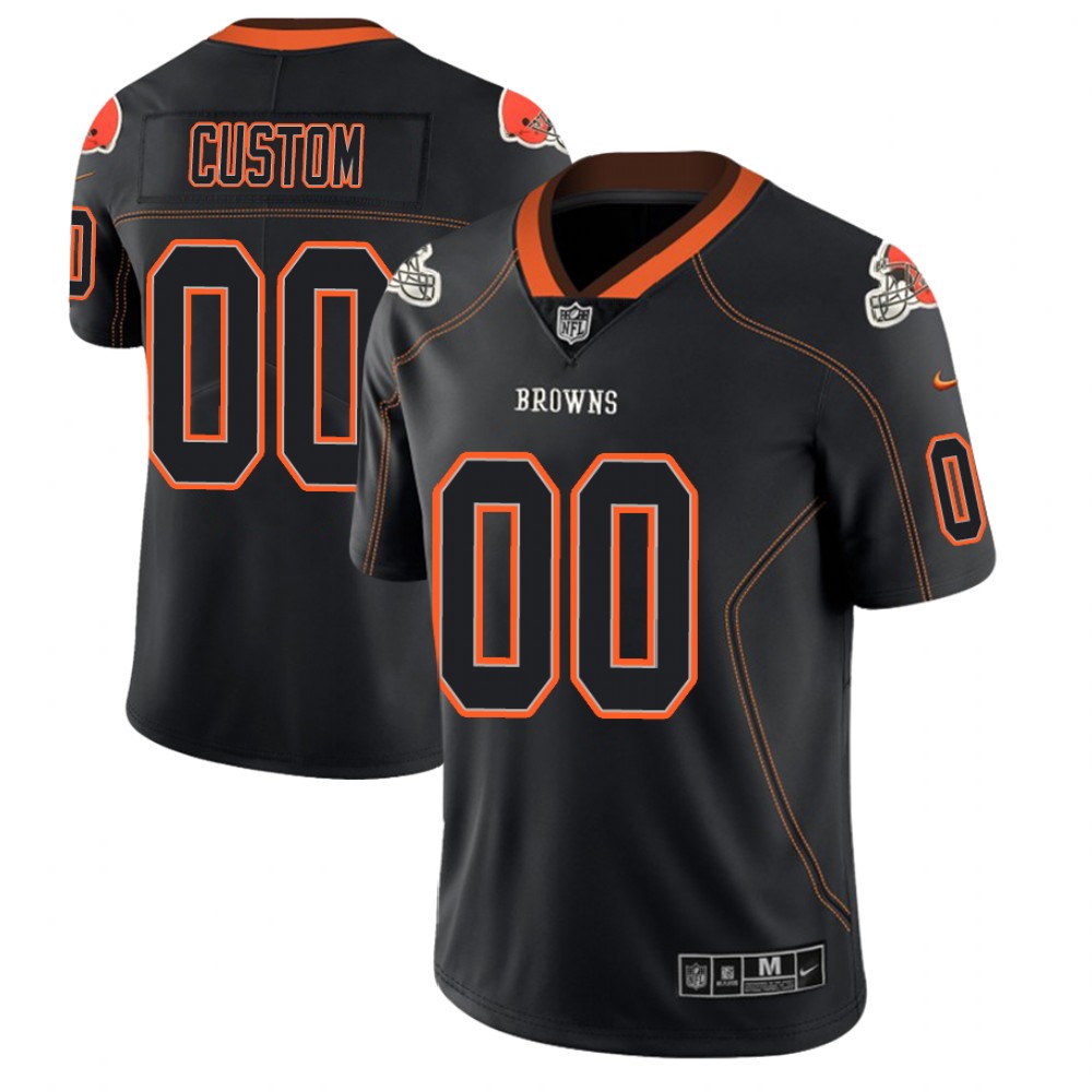 Cleveland Browns Custom 2018 Lights Out Color Rush Limited Black Jersey Cleveland Browns Custom 2018 Lights Out Color Rush Limited Black Jersey
