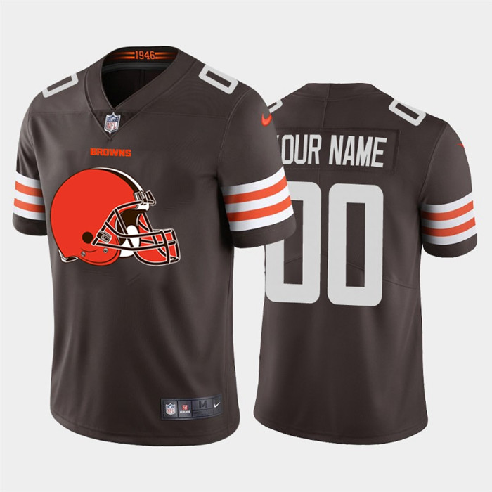 Cleveland Browns Custom Brown Men's Nike Big Team Logo Vapor Limited NFL Jersey Cleveland Browns Custom Brown Men's Nike Big Team Logo Vapor Limited NFL Jersey