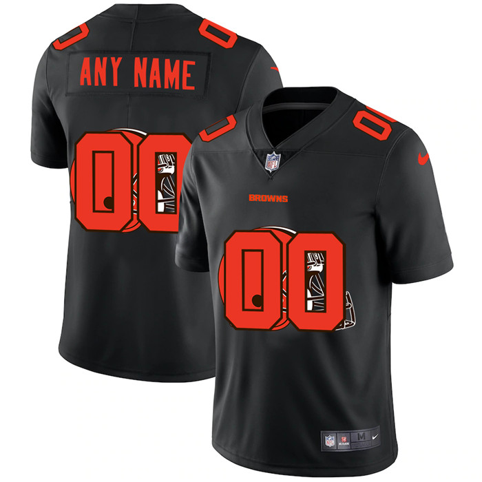 Cleveland Browns Custom Men's Nike Team Logo Dual Overlap Limited NFL Jersey Black Cleveland Browns Custom Men's Nike Team Logo Dual Overlap Limited NFL Jersey Black