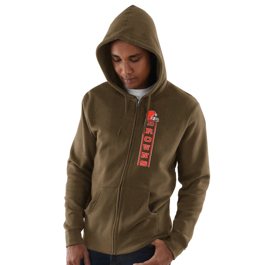 Cleveland Browns Hook And Ladder Full Zip Hoodie Brown