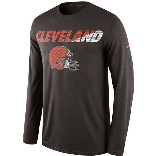 Cleveland Browns Nike Brown Legend Staff Practice Long Sleeves Performance T-Shirt Cleveland Browns Nike Brown Legend Staff Practice Long Sleeves Performance T-Shirt