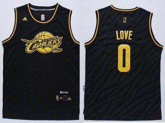 Cleveland Cavaliers #0 Kevin Love Black Precious Metals Fashion NBA Jersey