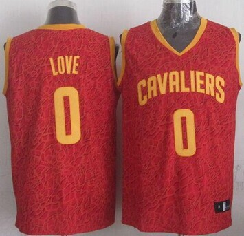 Cleveland Cavaliers #0 Kevin Love Red Crazy Light Stitched NBA Jersey