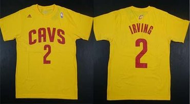 Cleveland Cavaliers #2 Kyrie Irving Yellow NBA T-Shirts