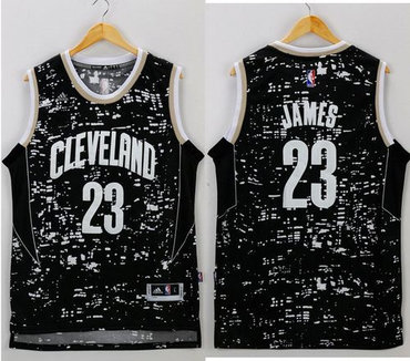 Cleveland Cavaliers #23 LeBron James Black City Light Stitched NBA Jersey - 副本