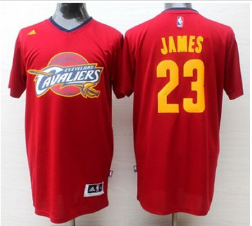 Cleveland Cavaliers #23 LeBron James Red Short Sleeve Fashion Stitched NBA Jersey