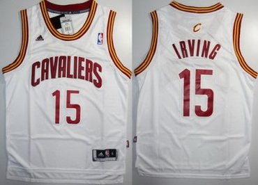 Cleveland Cavaliers 15 Kyrie Irving White Revolution 30 Swingman NBA Jerseys