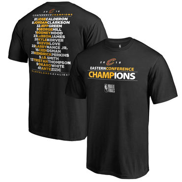 Cleveland Cavaliers Fanatics Branded 2018 Eastern Conference Champions Backcourt Roster T-Shirt Black Cleveland Cavaliers Fanatics Branded 2018 Eastern Conference Champions Backcourt Roster T-Shirt Black