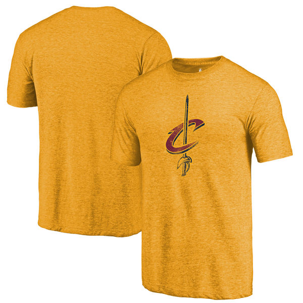 Cleveland Cavaliers Fanatics Branded Gold Distressed Logo Tri-Blend T-Shirt Cleveland Cavaliers Fanatics Branded Gold Distressed Logo Tri-Blend T-Shirt