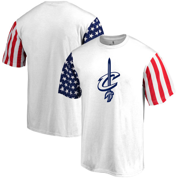 Cleveland Cavaliers Fanatics Branded Stars & Stripes T-Shirt White Cleveland Cavaliers Fanatics Branded Stars & Stripes T-Shirt White