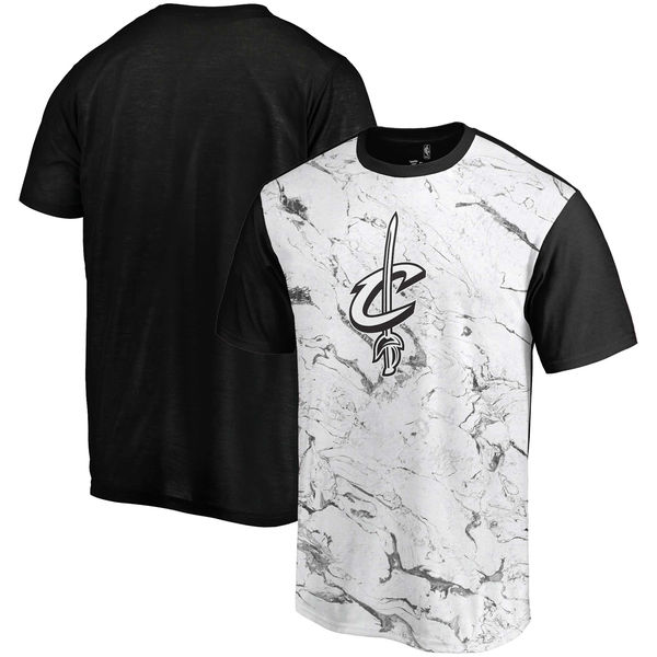 Cleveland Cavaliers Marble Sublimated T Shirt White Black Cleveland Cavaliers Marble Sublimated T Shirt White Black