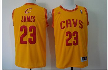 Cleveland Cavaliers Revolution 30 #23 LeBron James Yellow Stitched NBA Jersey