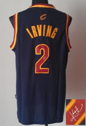 Cleveland Cavaliers Revolution 30 Autographed #2 Kyrie Irving Navy Blue Stitched NBA Jersey