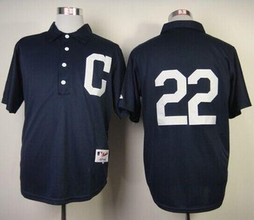 Cleveland Indians #22 Jason Kipnis Navy Blue 1902 Turn Back The Clock Stitched Baseball Jersey