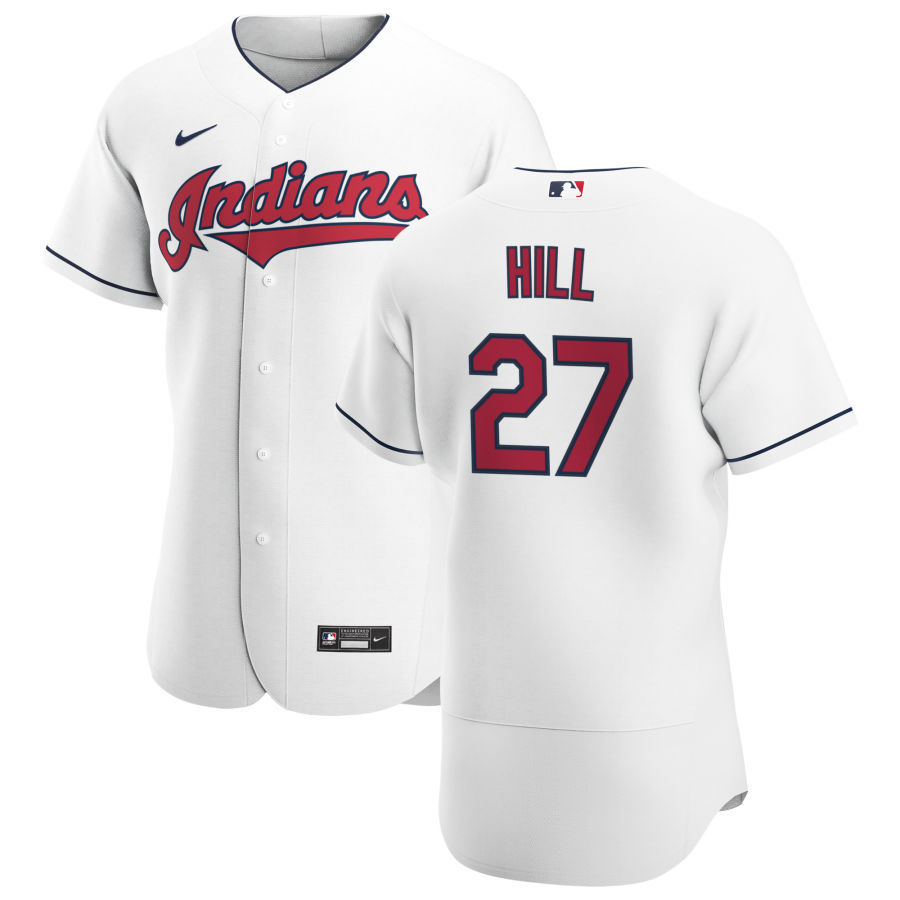 Cleveland Indians #27 Cam Hill Men's Nike White Home 2020 Authentic Team MLB Jersey Cleveland Indians #27 Cam Hill Men's Nike White Home 2020 Authentic Team MLB Jersey
