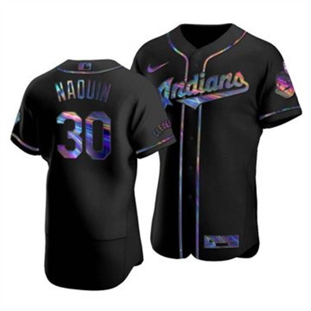 Cleveland Indians #30 Tyler Naquin Men's Nike Iridescent Holographic Collection MLB Jersey - Black Cleveland Indians #30 Tyler Naquin Men's Nike Iridescent Holographic Collection MLB Jersey - Black