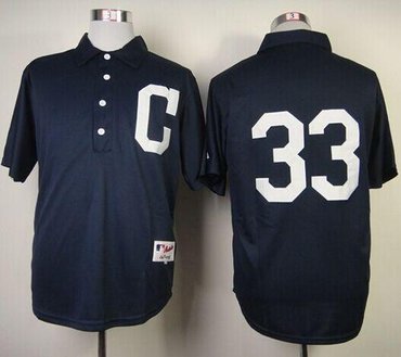 Cleveland Indians #33 Nick Swisher Navy Blue 1902 Turn Back The Clock Stitched Baseball Jersey