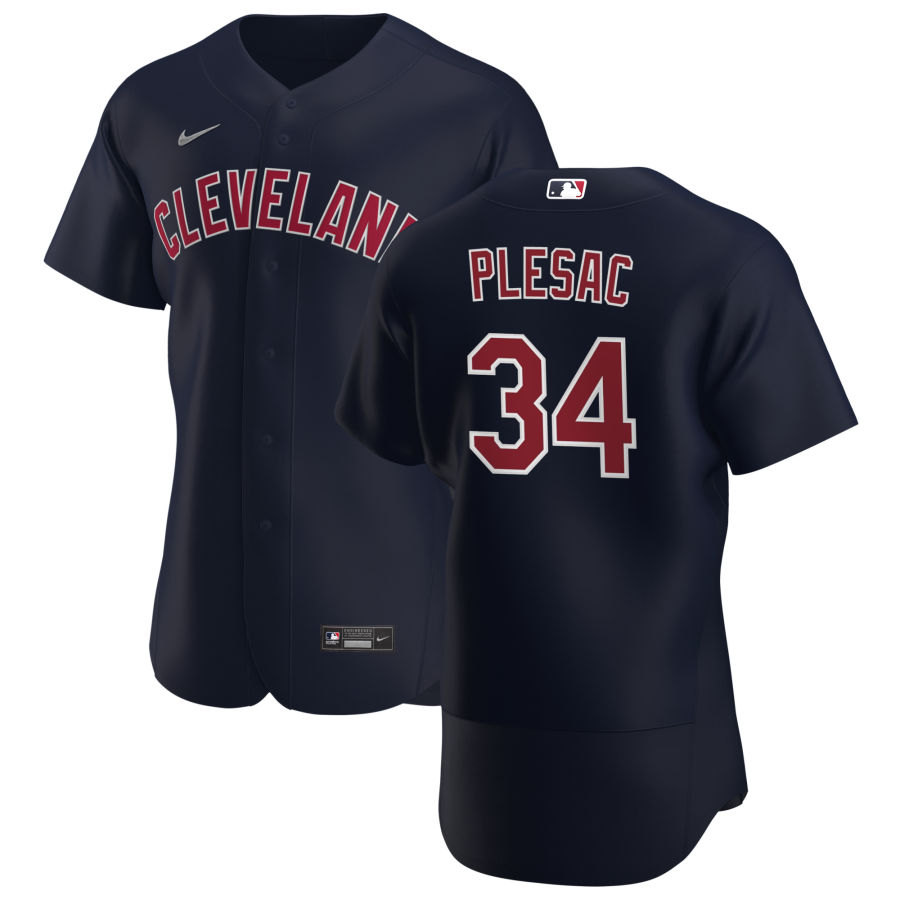 Cleveland Indians #34 Zach Plesac Men's Nike Navy Alternate 2020 Authentic Player MLB Jersey Cleveland Indians #34 Zach Plesac Men's Nike Navy Alternate 2020 Authentic Player MLB Jersey