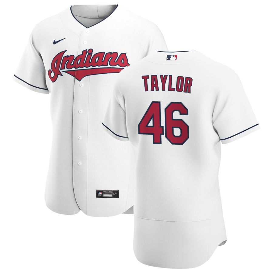 Cleveland Indians #46 Beau Taylor Men's Nike White Home 2020 Authentic Team MLB Jersey Cleveland Indians #46 Beau Taylor Men's Nike White Home 2020 Authentic Team MLB Jersey