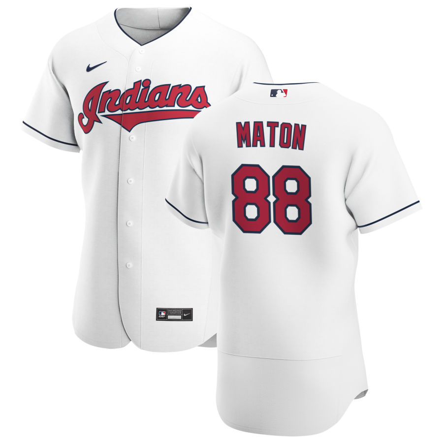 Cleveland Indians #88 Phil Maton Men's Nike White Home 2020 Authentic Team MLB Jersey Cleveland Indians #88 Phil Maton Men's Nike White Home 2020 Authentic Team MLB Jersey