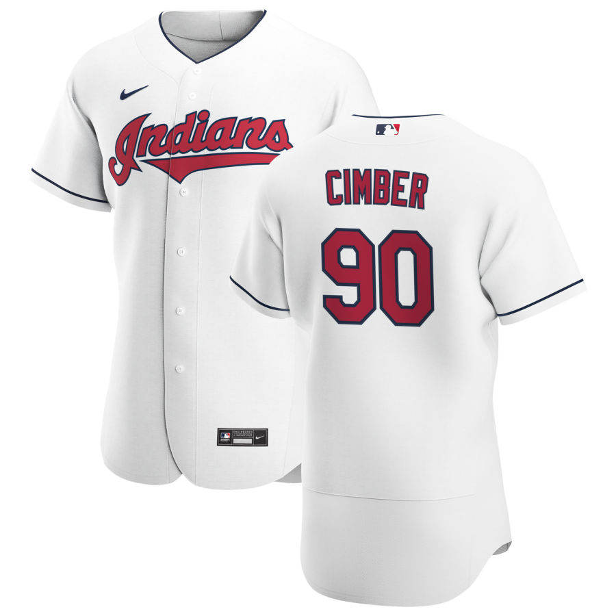 Cleveland Indians #90 Adam Cimber Men's Nike White Home 2020 Authentic Team MLB Jersey Cleveland Indians #90 Adam Cimber Men's Nike White Home 2020 Authentic Team MLB Jersey