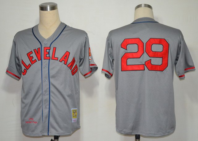 Cleveland Indians 29 Satchel Paige grey Jerseys