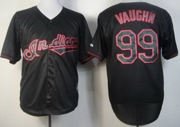 Cleveland Indians 99 Ricky Vaughn Black Fashion MLB Jerseys