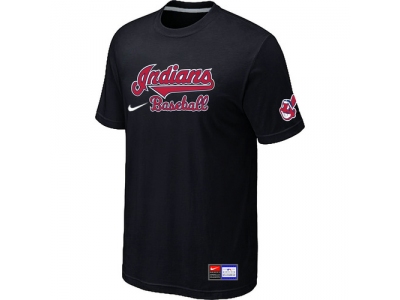 Cleveland Indians Black NEW Short Sleeve Practice T-Shirt