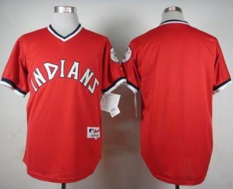 Cleveland Indians Blank Red 1974 Turn Back The Clock Stitched Baseball Jersey