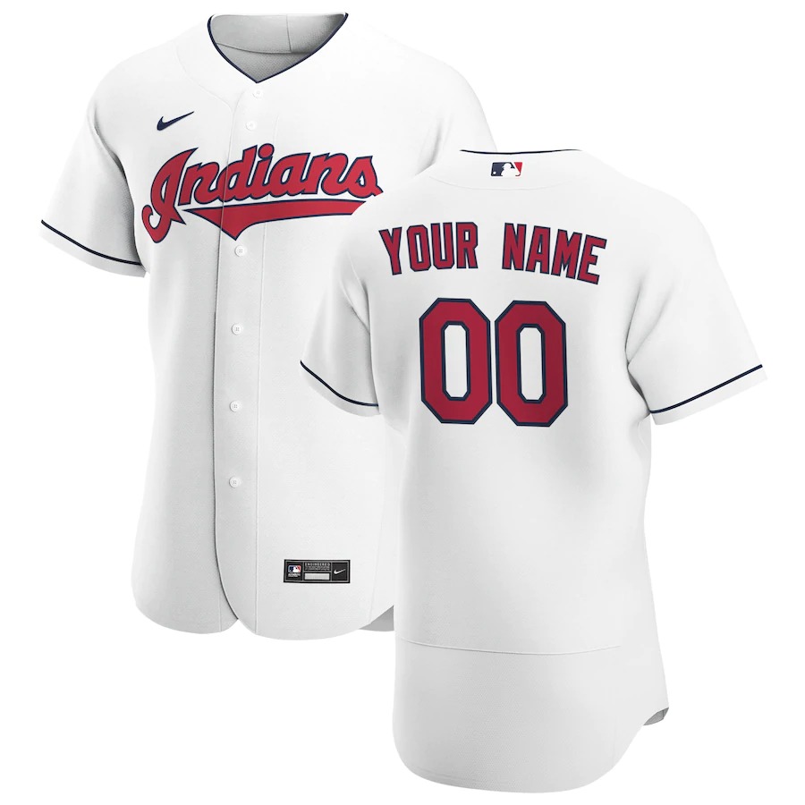 Cleveland Indians Custom Men's Nike White Home 2020 Authentic Team MLB Jersey Cleveland Indians Custom Men's Nike White Home 2020 Authentic Team MLB Jersey