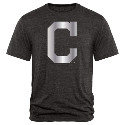 Cleveland Indians Fanatics Apparel Platinum Collection Tri-Blend T-Shirt Black
