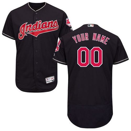 Cleveland Indians Navy Men's Customized Flexbase Jersey Cleveland Indians Navy Men's Customized Flexbase Jersey