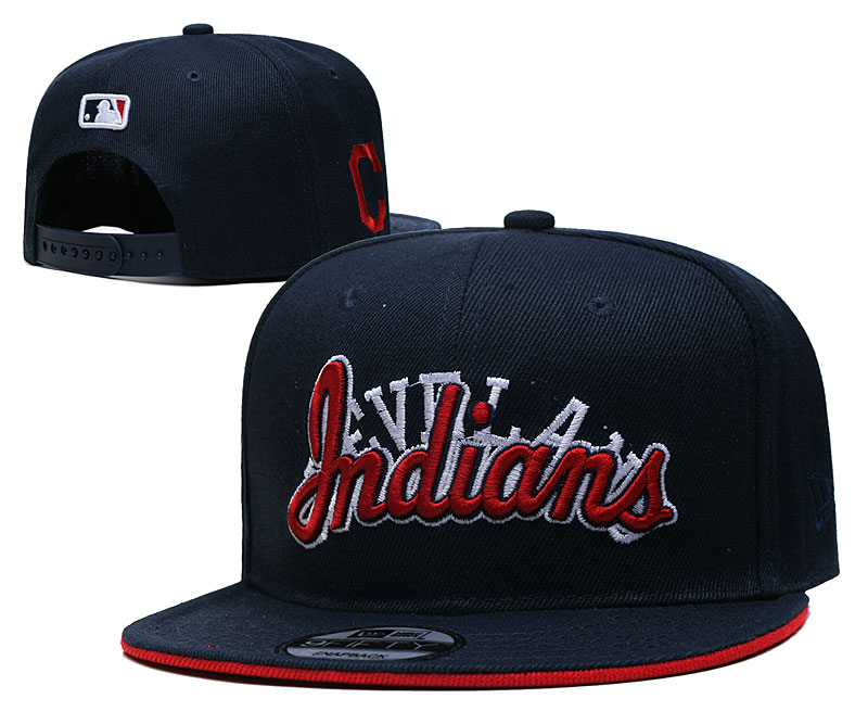 Cleveland Indians Navy Snapback--YD