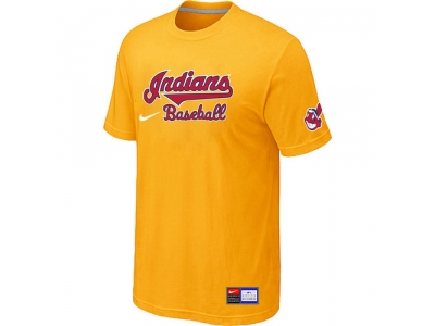 Cleveland Indians Yellow NEW Short Sleeve Practice T-Shirt