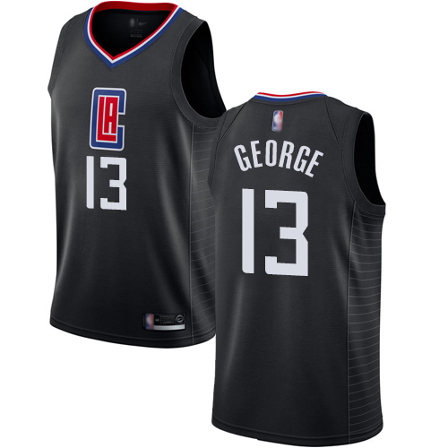 Clippers #13 Paul George Black Basketball Swingman Statement Edition Jersey Clippers #13 Paul George Black Basketball Swingman Statement Edition Jersey