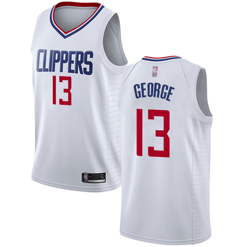 Clippers #13 Paul George White Basketball Swingman Association Edition Jersey Clippers #13 Paul George White Basketball Swingman Association Edition Jersey