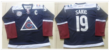 Colorado Avalanche #19 Joe Sakic Navy Blue Alternate Stitched NHL Jersey