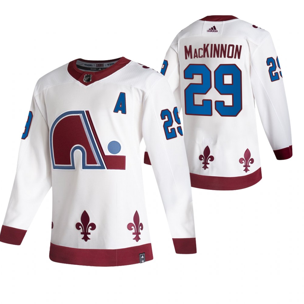 Colorado Avalanche #29 Nathan MacKinnon White Men's Adidas 2020-21 Reverse Retro Alternate NHL Jersey Colorado Avalanche #29 Nathan MacKinnon White Men's Adidas 2020-21 Reverse Retro Alternate NHL Jersey