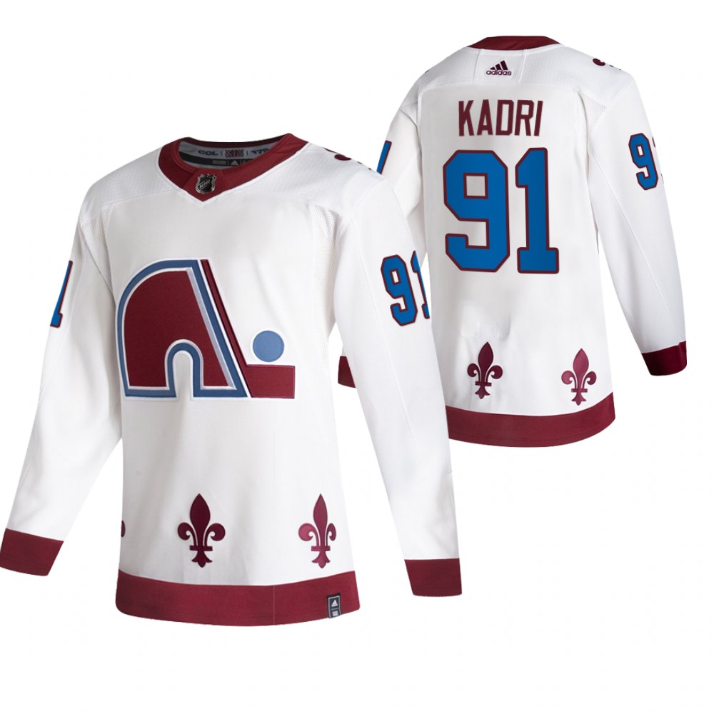Colorado Avalanche #91 Nazem Kadri White Men's Adidas 2020-21 Reverse Retro Alternate NHL Jersey Colorado Avalanche #91 Nazem Kadri White Men's Adidas 2020-21 Reverse Retro Alternate NHL Jersey